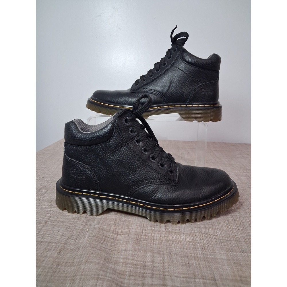 Dr. Martens Harrisfield Mens Black Pebbled Leather Ankle Boots Size 8 US